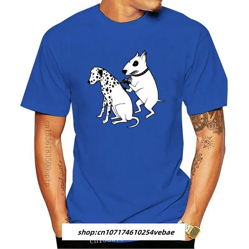

Kaus Cetak Kaus Kasual Lengan Pendek Leher Kru Kaus Mode Musim Panas BULL TERRIER Lucu Tato Anjing далматинский