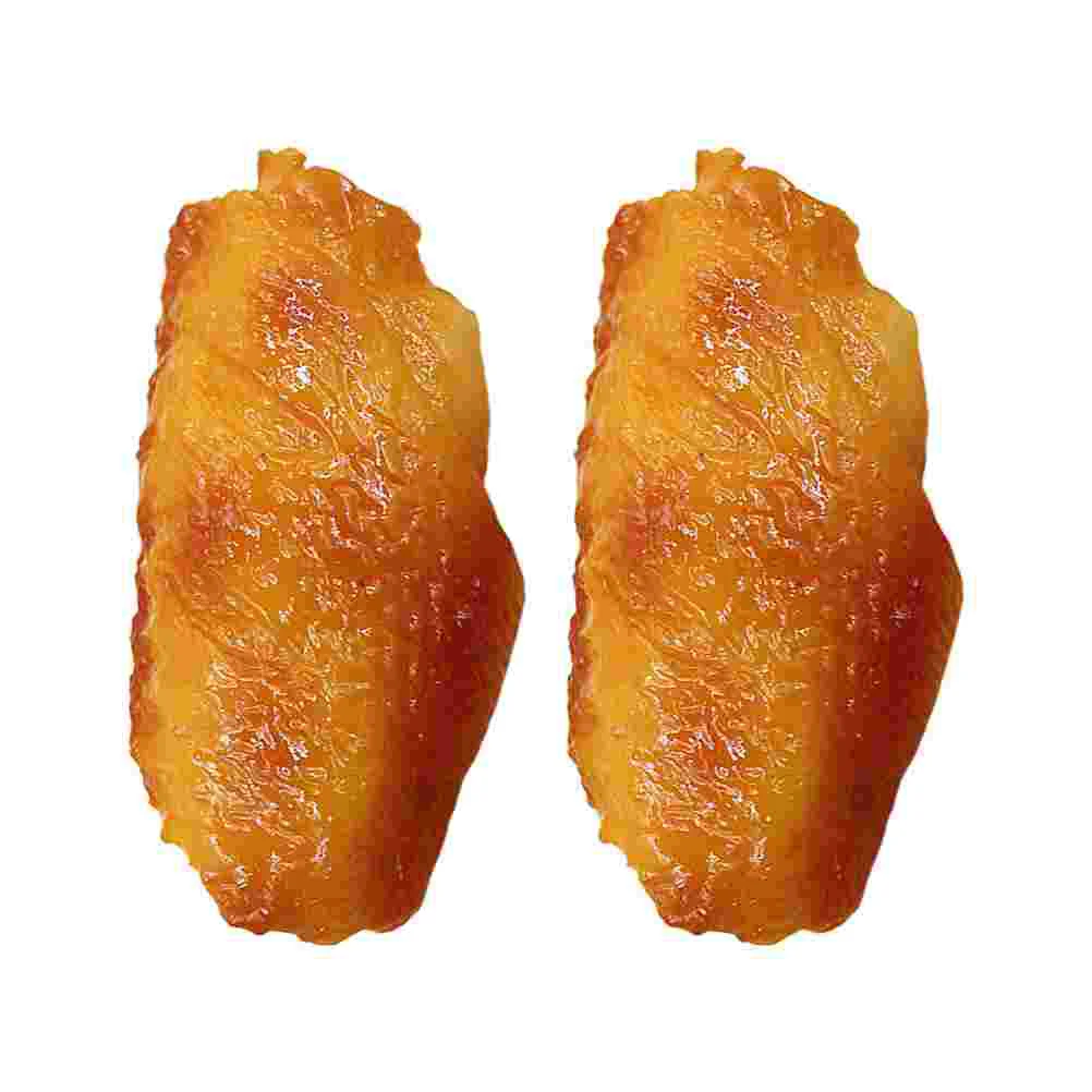 

2pcs Cooked Fried Chicken Artificial Model Props Meat for Kitchen Home Party Decoration Market Sample Display