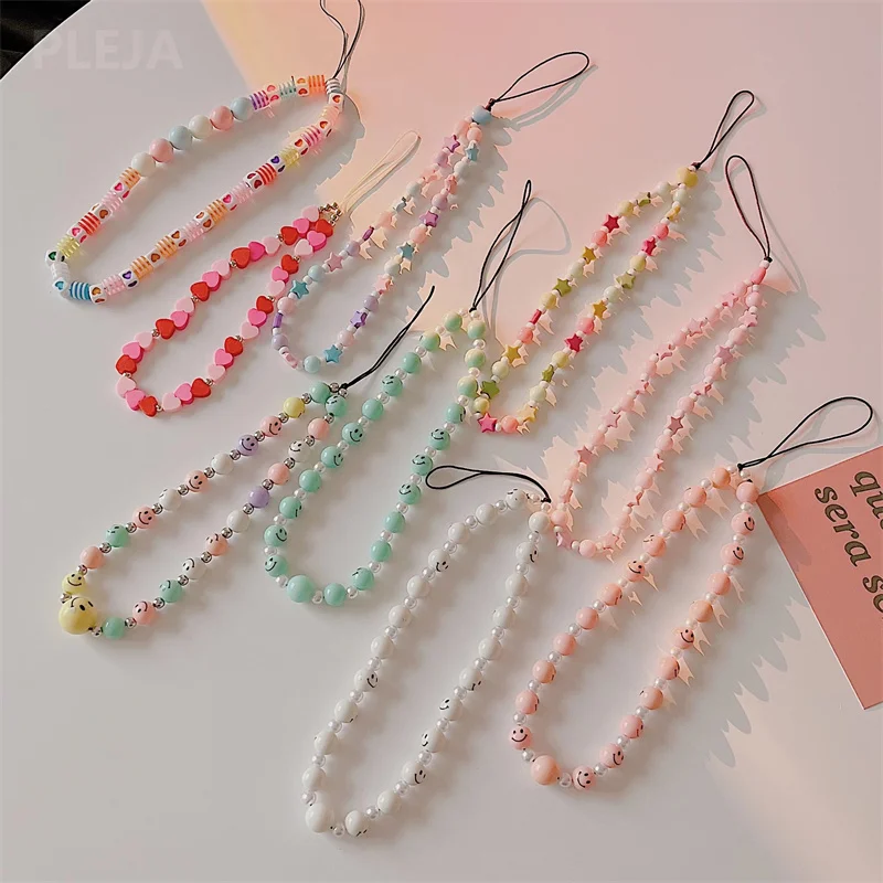 Симпатичные ремешки для женщин милые яркие бусины сердечки груши цепь защиты от