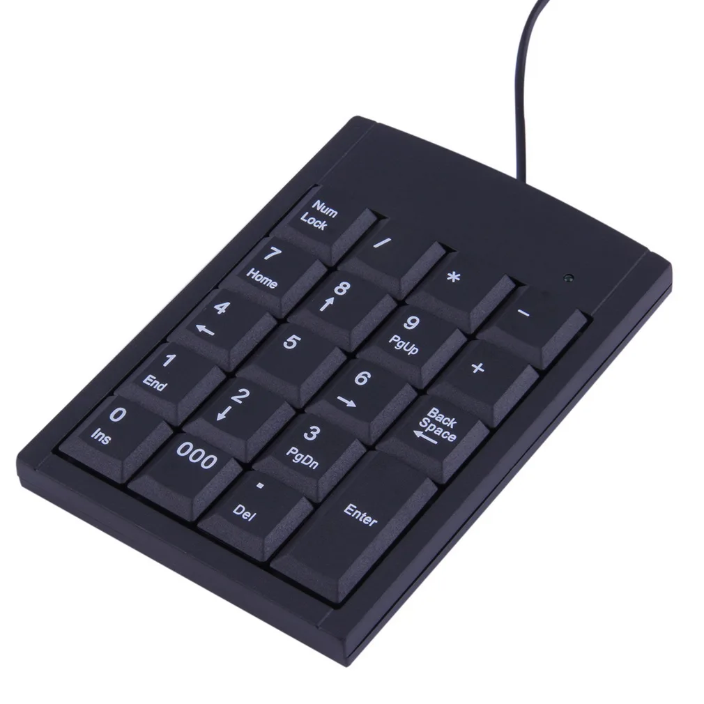 Small-size Wired Numeric Keypad Num pad 19 Keys Mini Digital Keyboard for Accounting Teller Laptop Notebook Tablets