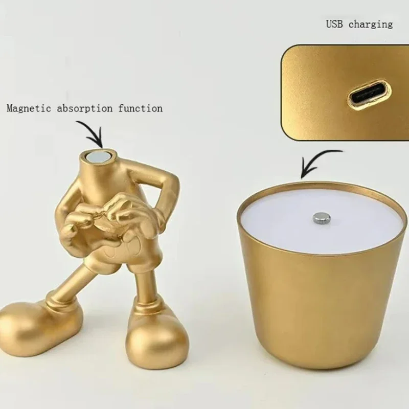 Настольная лампа Xiaojinren с сенсорной зарядкой прикроватный маленький ночник для