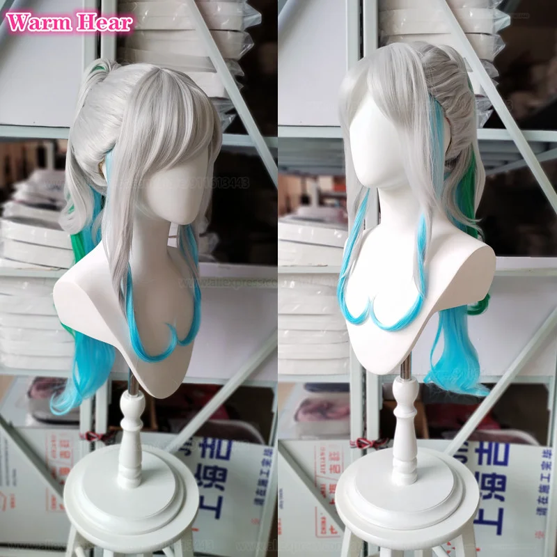 

70cm High Quality Yamato Cosplay Wig Anime Cosplay Yamato Curly Ponytail Heat Resistant Hair Halloween Role Play Wigs + Wig Cap