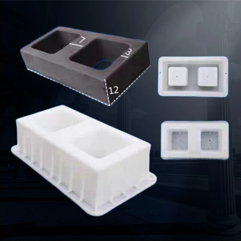 Пластиковая цементная форма с двойным отверстием 40x20x20 см