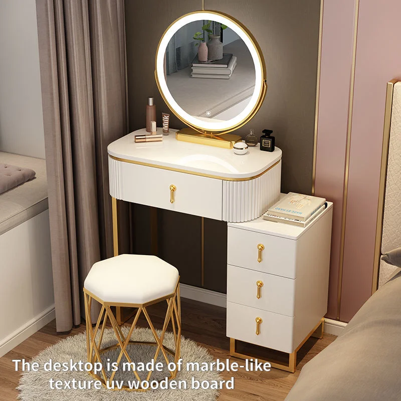 

Luxury Dressing Table Bedside Storage Cabinet Girl Bedroom Modern Minimalist Makeup Table Small Vanity Desk Dressers Furniture