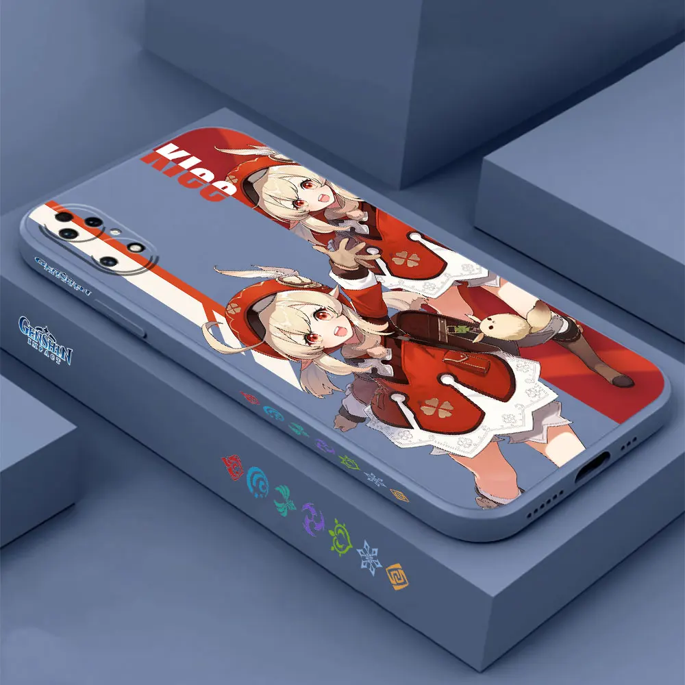 Genshin Impact Hu Tao Klee Phone Case For Huawei P60 P50 P40 P30 P20 Mate 50 40 30 20 20X 10 Colour Liquid Silicone Cover Funda