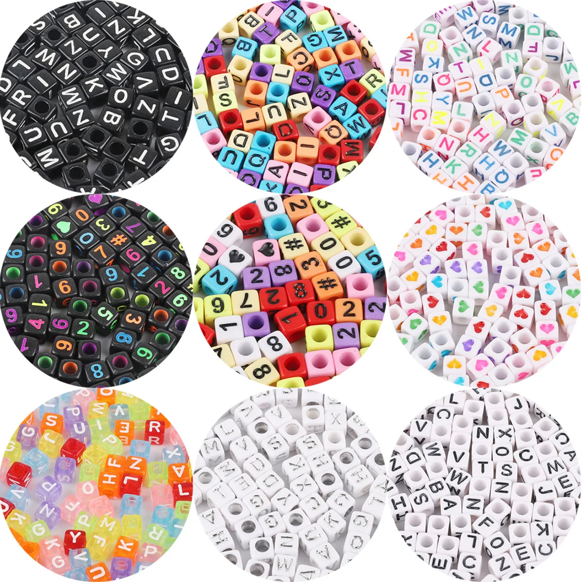 

6*6mm acrylic number English letter beads DIY children's beading amblyopia training, amusement park beading accessories