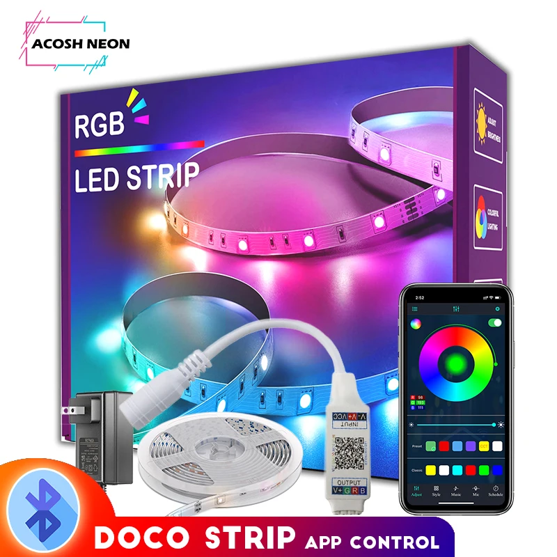 Bluetooth 12V led bar lights duoCo Strip app control night light lamp christmas lights bedroom night lights desktop lights