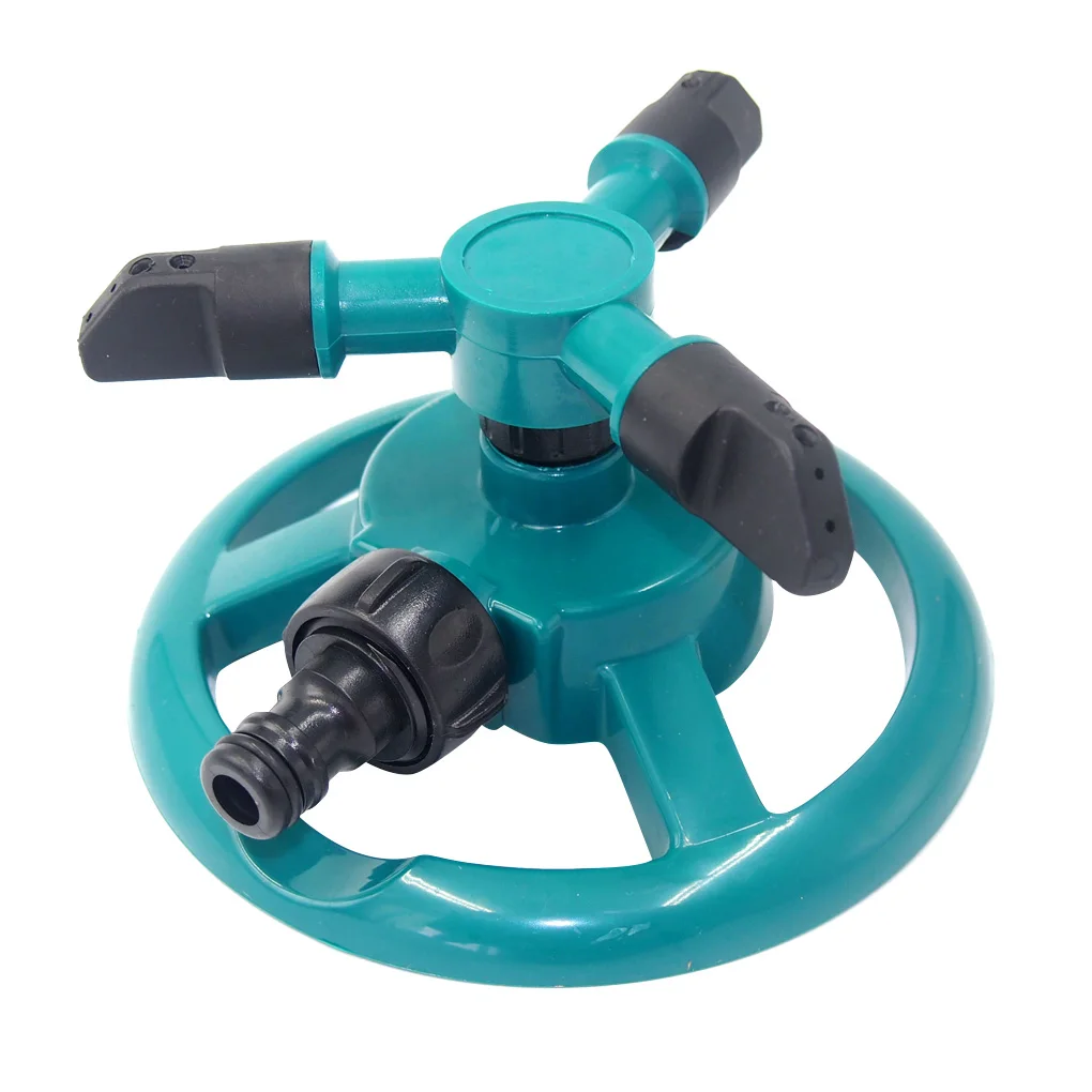 

360 градусов вращающийся орошение разбрызгиватель спрей трава газон Автоматическая 3 сопла полива системы ЕС вилка синий