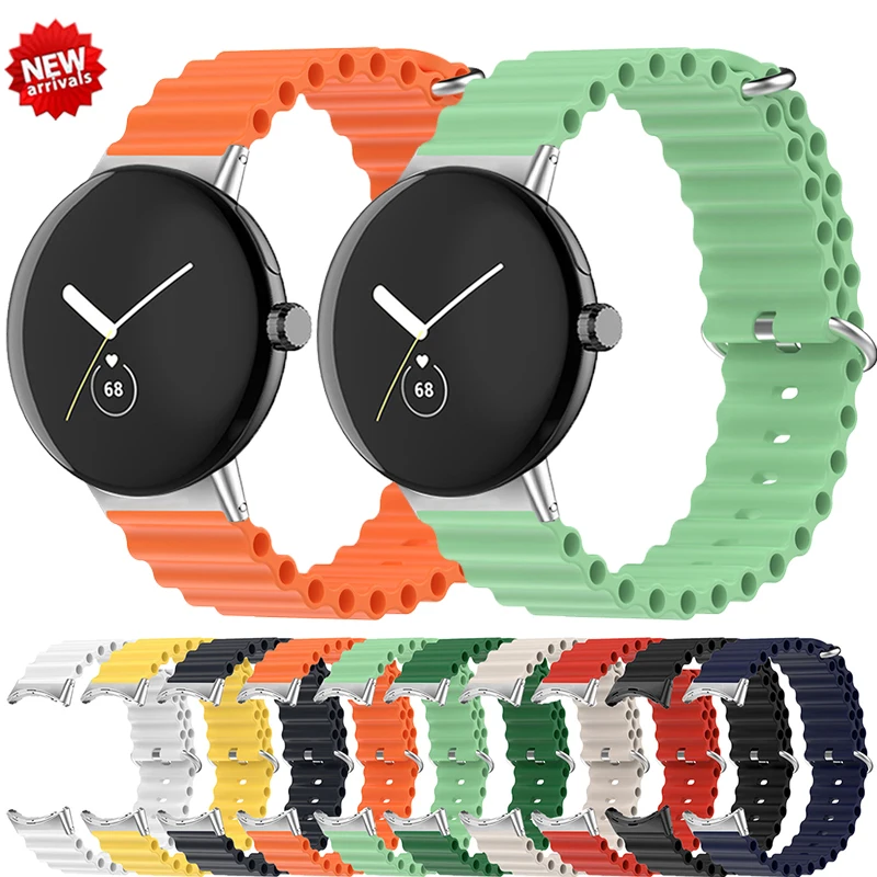 

Silicone Ocean Strap For Google Pixel Watch Band For Pixel Watch Bracelet Sports Soft Wrist Watchbands Accessories Watch Strap