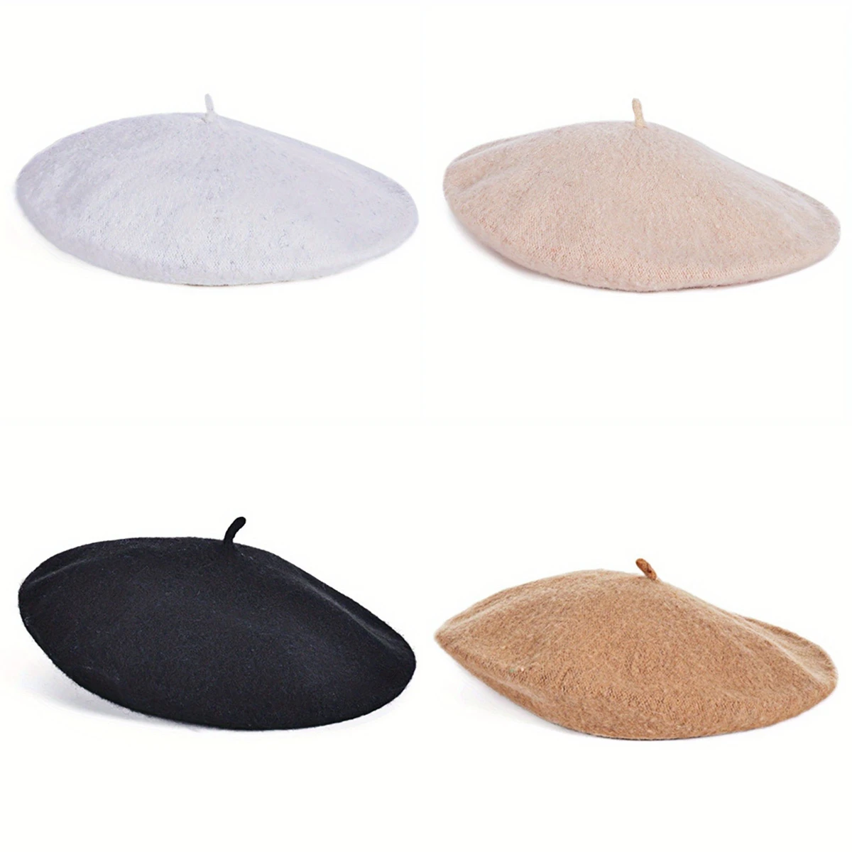 Шерстяные винтажные однотонные береты для женщин и девушек теплая осенне-зимняя