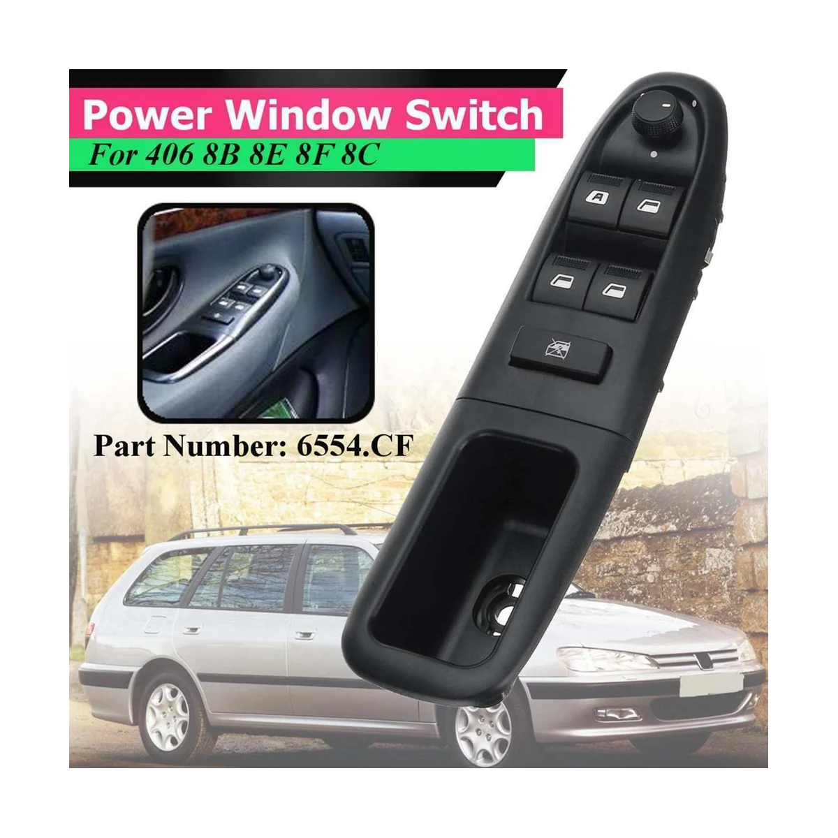 Автомобильный передний левый Электрический переключатель окна управления для 406