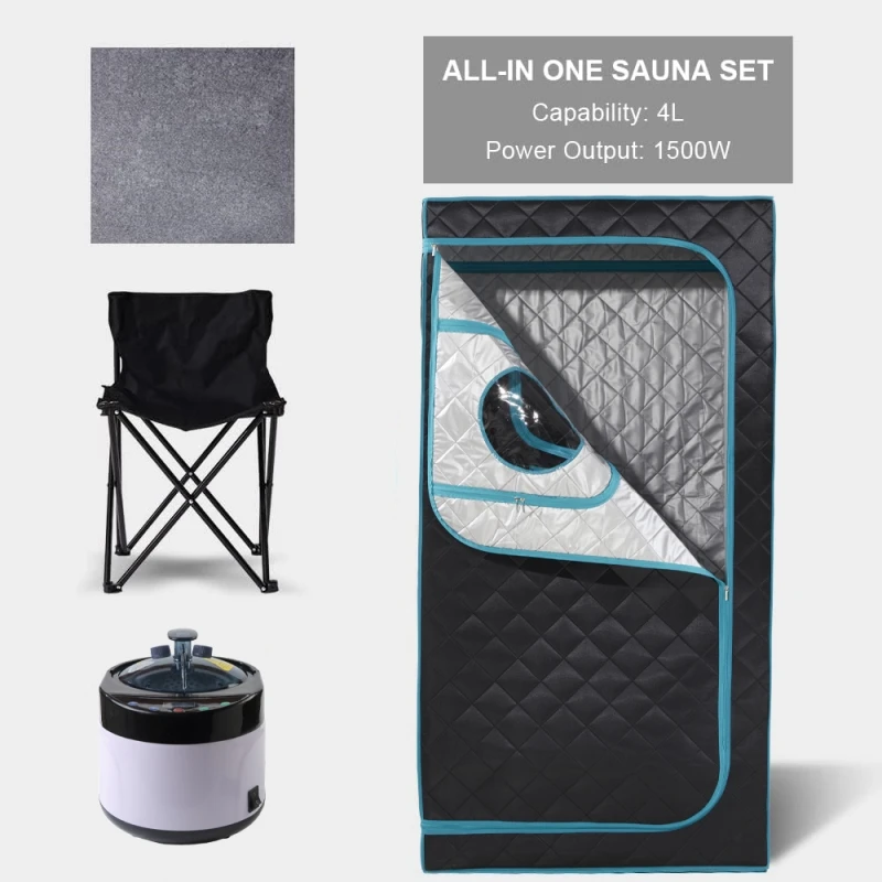 Большая портативная Паровая сауна 4 л Сауна для дома персональная с стулом сауны