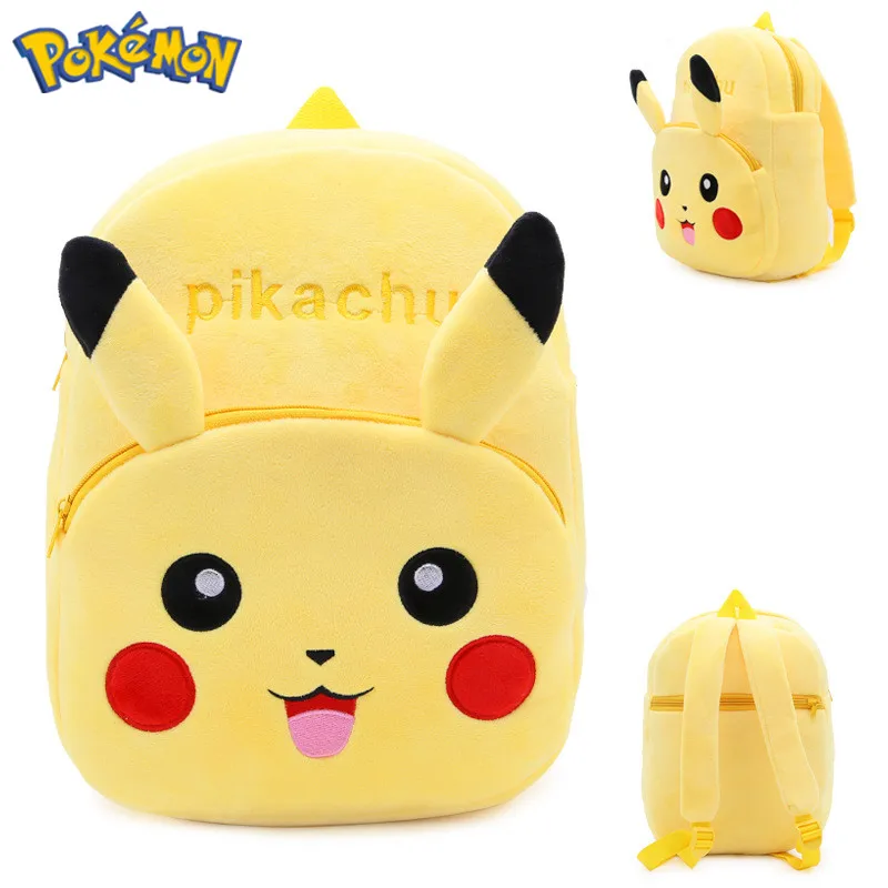 

Kawaii Pokemon Pikachu Plush Backpack Poke Ball Shape 1-3 Year Old Kindergarten Children's Schoolbag Stuffed Animals Toys