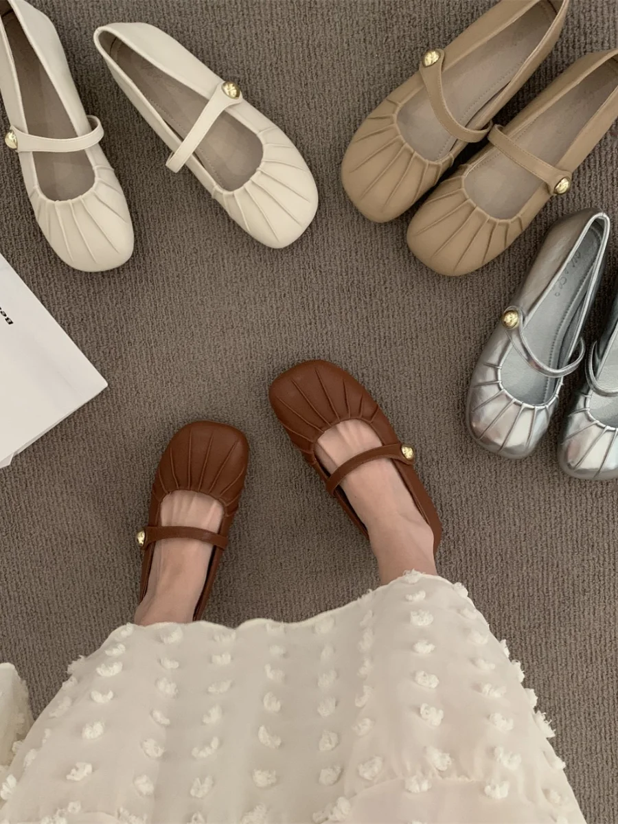 

Moccasin Shoes Shallow Mouth Round Toe Female Footwear Loafers With Fur Casual Sneaker Soft Moccasins Summer Dress Slip-on Mary