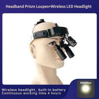 3w wirelss 50000lux led headlightbuilt in battery headlamp with 4 0x5 0x6 0x dental surgical loupes td m01b f4x5x6x