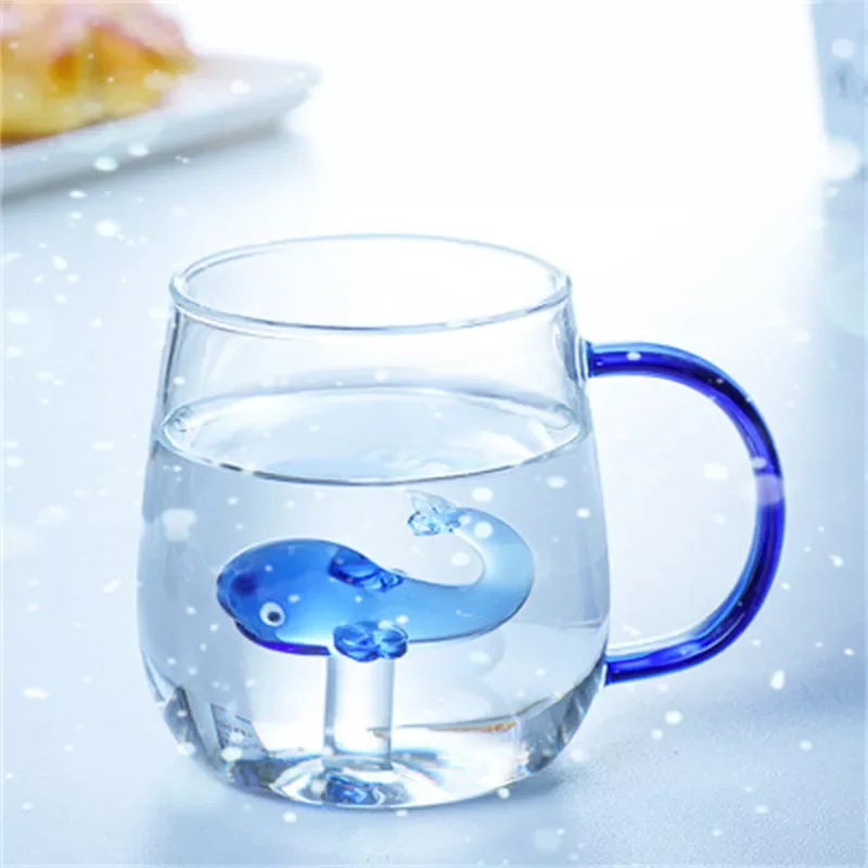 

2022New Cartoon Animal Shape Glass High Borosilicate Glass Juice Cold Drink Mug Coffee Cup Christmas Gift Juice Cold Drink Glass