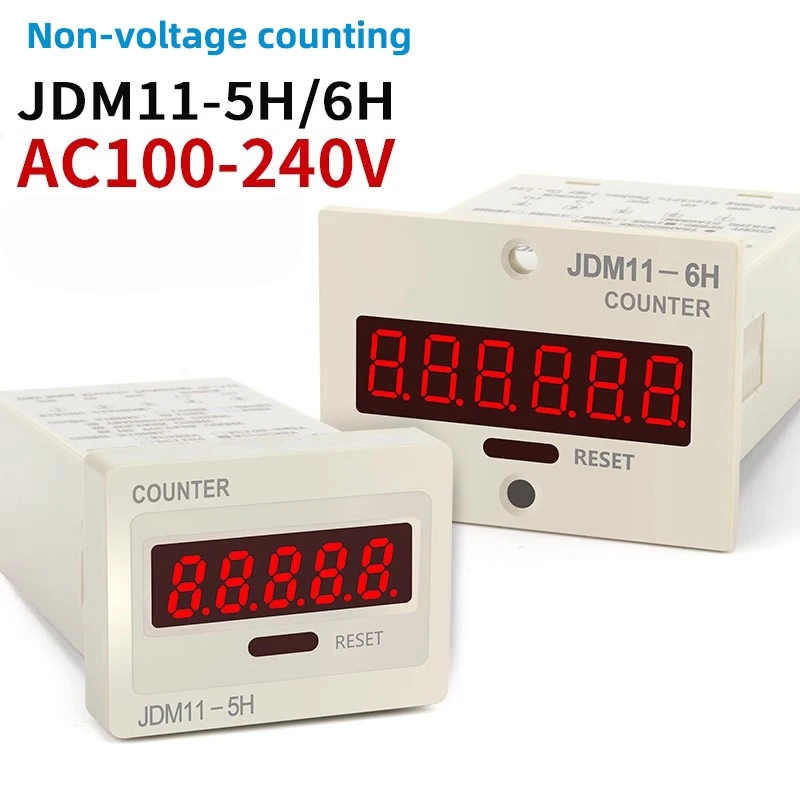 

Электронный счетчик с цифровым дисплеем JDM11-5H JDM11-6H, память сбоя питания, 5/6-значный счетчик чисел, аккумулятор цифрового дисплея