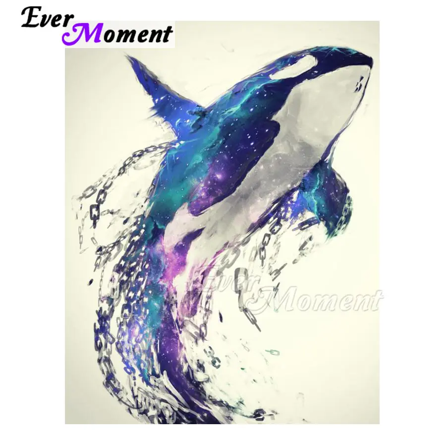 

Ever Moment Diamond Painting Dolphin Round Full Square Drill Cross Stitch Home Decorations 5D DIY Mosaic S2F1622