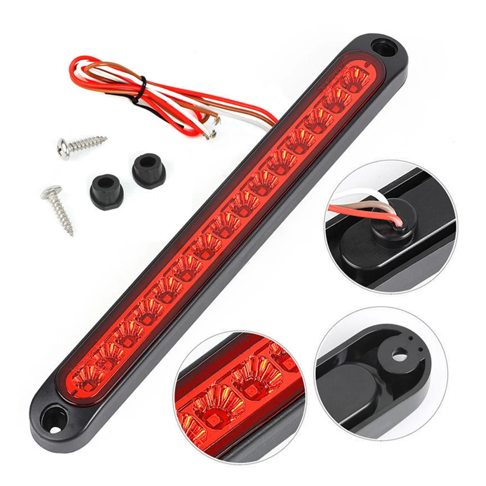 

Universal 15LED Car Light Bar 12V Red Third Brake Light Rear Light Signal Side Marker Turn Signal Stop Warning Lamp High Mount