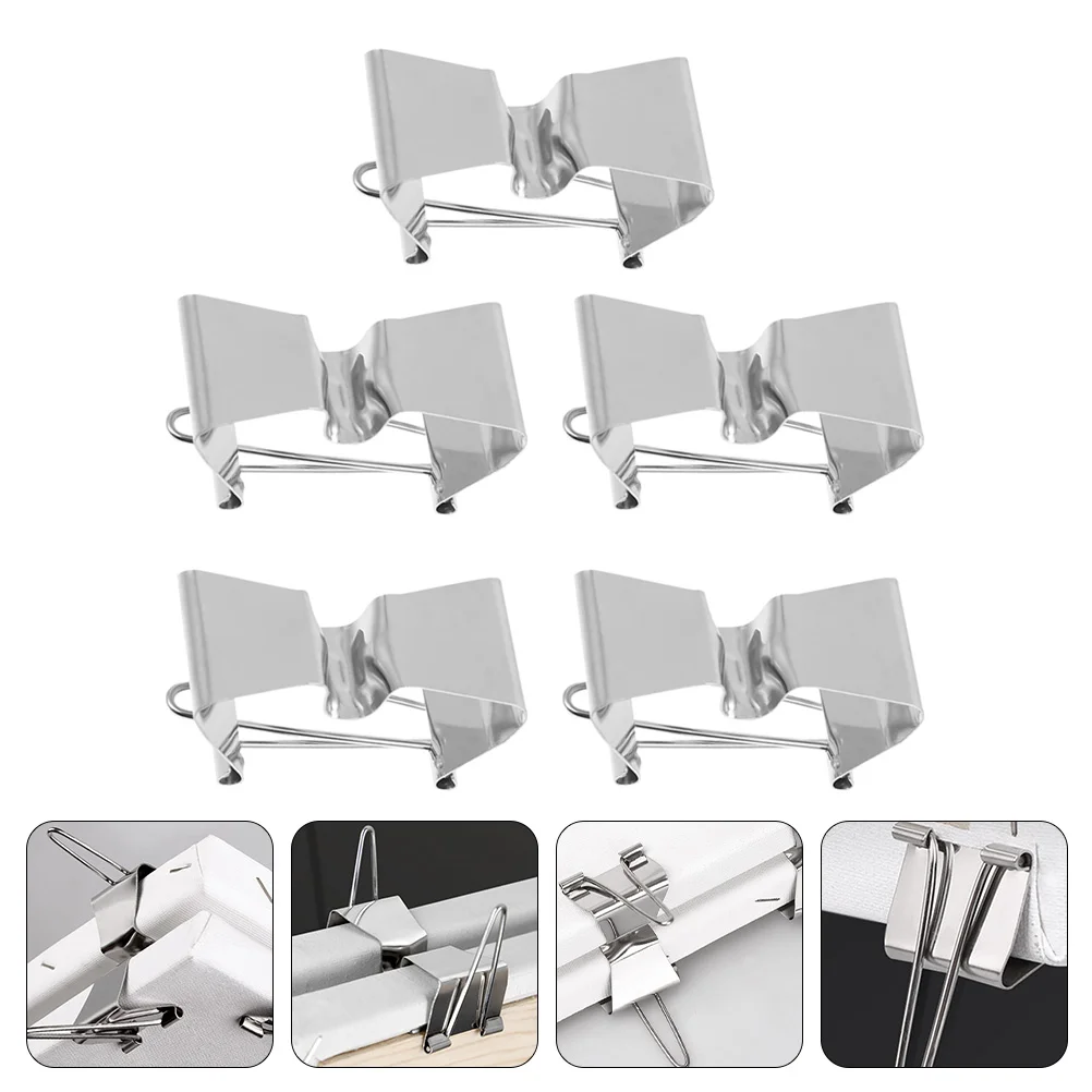 

5 Pcs Drawing Board Canvas Clip Frames Stainless Steel Metal Oil Painting Clamps