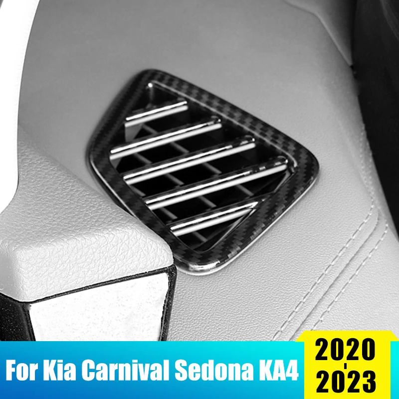 

ABS Carbon Fiber Car Dashboard Air Conditioning Vent Outlet Cover For Kia Carnival Sedona KA4 2020 2021 2022 2023 Accessories