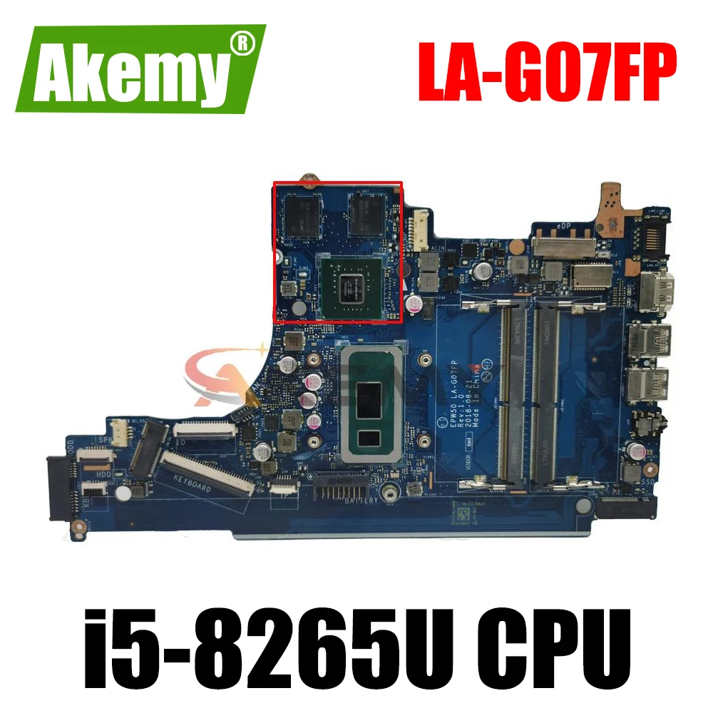 

EPW50 LA-G07FP L49981-601 L49981-001 Motherboard For HP 250 G7 256 G7 258 G7 15-DA 15T-DA i7 with i5-8265U CPU N16V-GMR1-S-A2