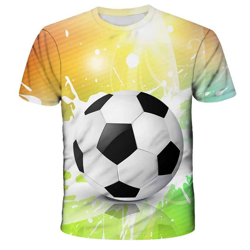 

Football T Shirt for Men 3D Printed Summer Streetwear T-shirt Womens Cothing Kawaii Kids Round Neck Top Fashion Gym Short Sleeve