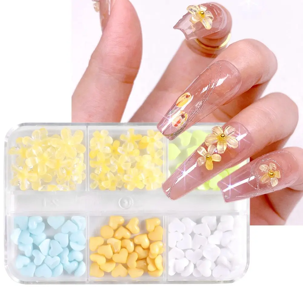 

Beads Flatback Resin Manicure Crystal Nail Ornament 3D Nail Charms Floral Nail Rhinestones Flower Nail Art Jewelry