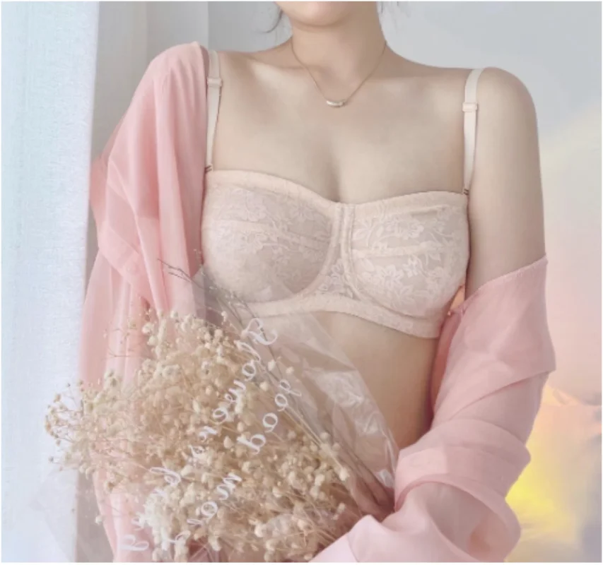 

Бюстгальтер женский без бретелек, ультратонкое нижнее белье без подкладки, кружевной Невидимый Бралетт с несколькими способами наклона, 36 38 40 42 B C