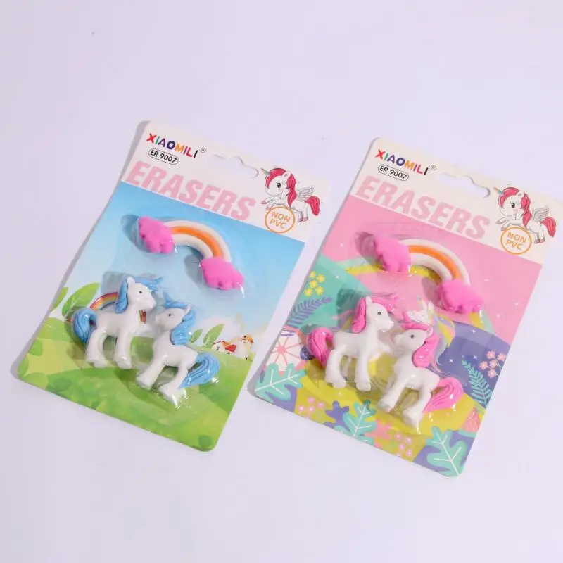 

Kawaii Creative Cartoon Pencil Eraser Rainbow Unicorn Pony Cute Animal Eraser Student Stationery School Supplies