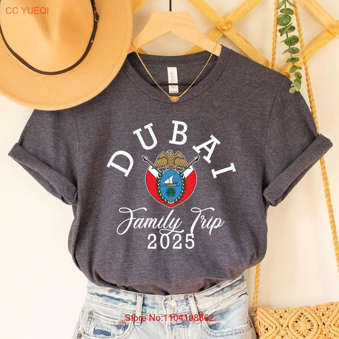 Футболка для семейного поездки в Дубае подходящая путешествий сувенир с