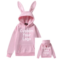 fegkzli womens cute rabbit cat ears hoodies sweatshirts fashion hoodies streetwear pullovers support printing your own design