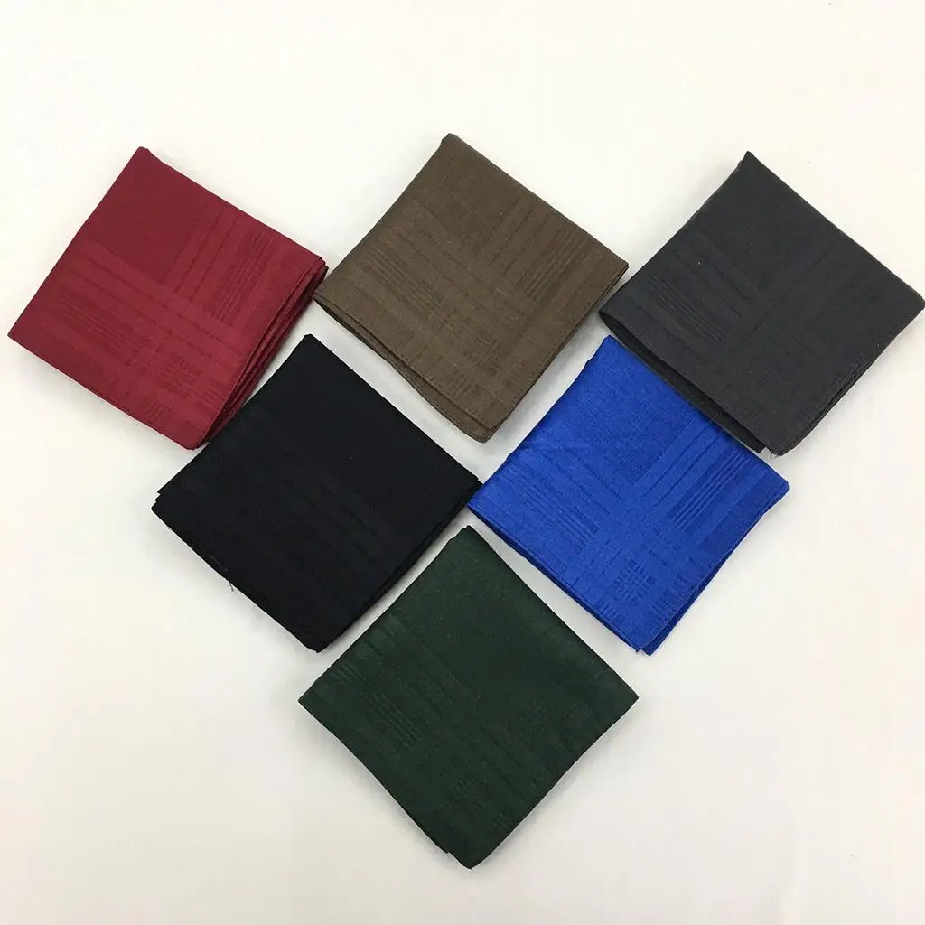 

12 PCS Solid Handkerchiefs Plain Cotton Pocket Squares