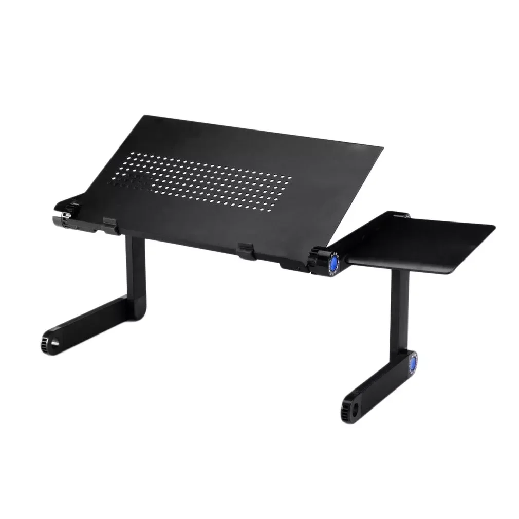 360°Rotation Aluminum Alloy Computer Desk Foldable Adjustable Cooling Table Stand Tray With Mouse Plate For Laptop Notebook