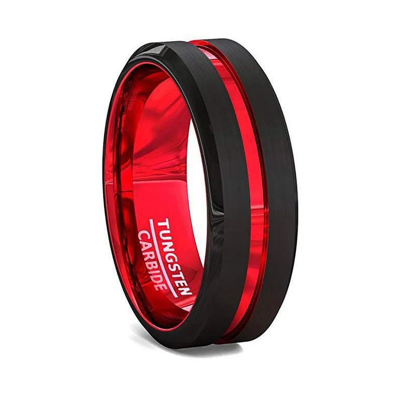 

Titanium Steel Ring Electroplating Red Green Purple Can Be Set Stainless Steel Luminous