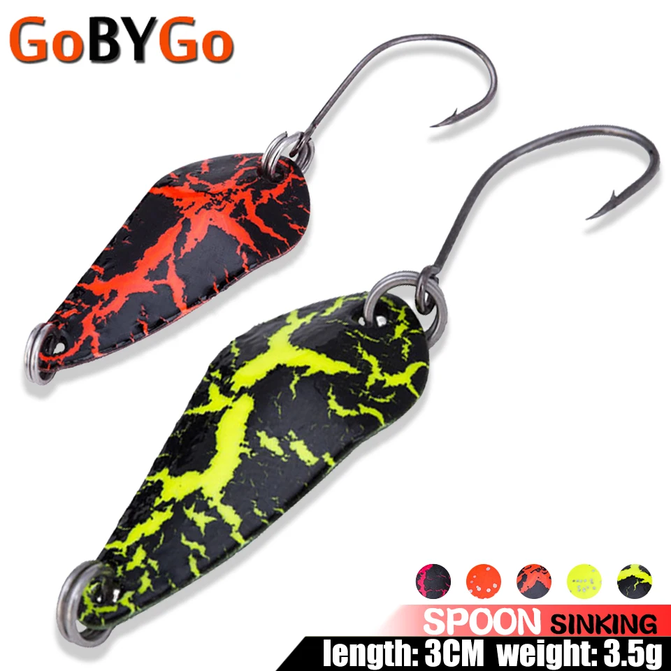 

GoByGo 5PCS Mini 3.5g Spoon Fishing Lure 30mm Metal Jigging Lure Baits Hard Fishing Tackle Crankbait Jig Swimbait Pesca