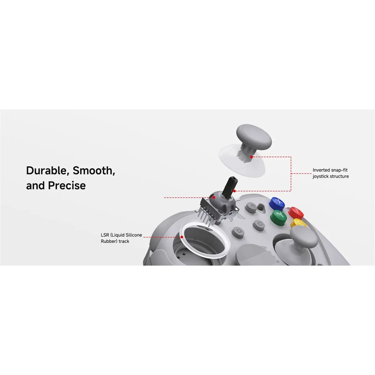 Фото Механический Bluetooth-контроллер xin828 CHITU 2 HD для Switch 1/2, ПК, Android, геймпад с джойстиками TMR Glide и зарядной док-станцией №4