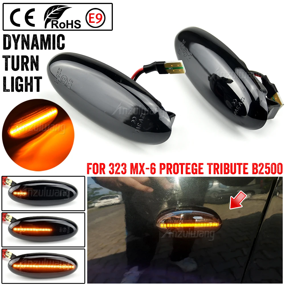 

Canbus Car LED Side Marker Light Dynamic Blinker Turn Signal Lamp For Mazda MPV B2500 Pick Up 323 Etude P5 323F Astina MX-6