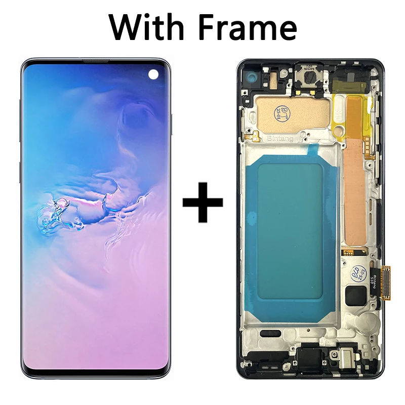 Фото TFT качественный дисплей S10 с рамкой для Samsung S10, ЖК-дисплей с сенсорным экраном и дигитайзером SM-G973F/DS G973U G973, замена дисплея №3