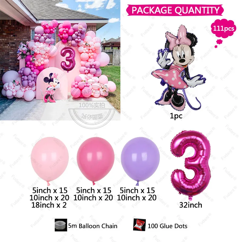 Мини-мышь 32-дюймовые воздушные шары искусственная гирлянда с розовыми цифрами