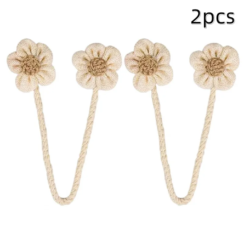 

Магнитные держатели для штор в форме цветка из хлопка, 1/2 шт.