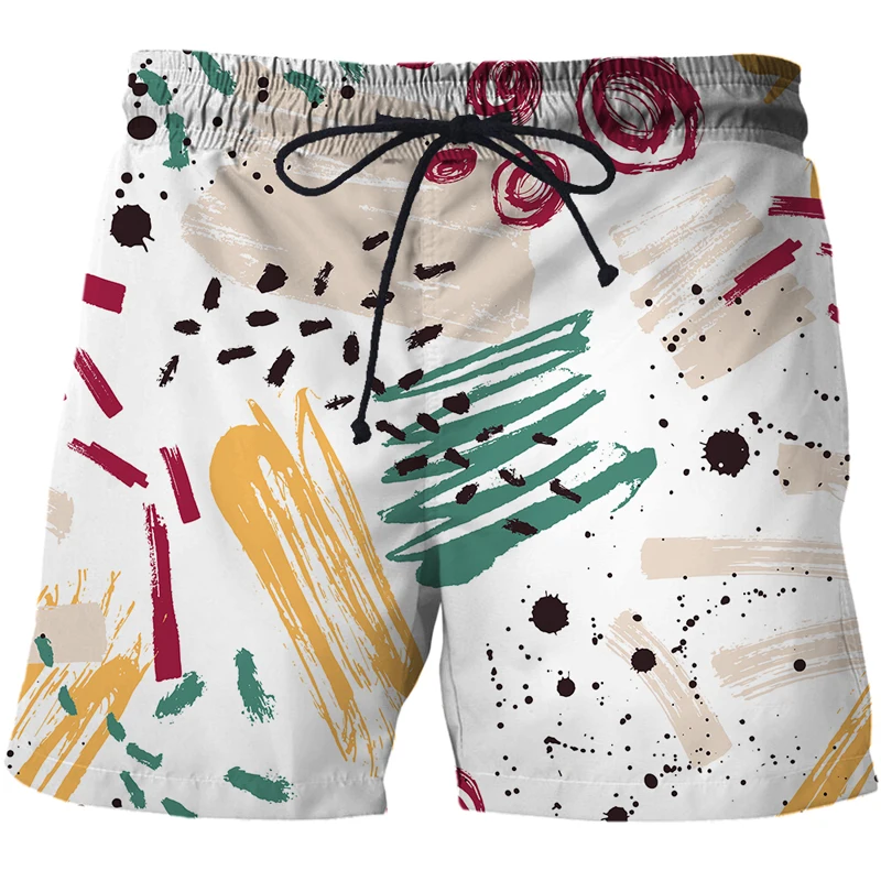 New Abstract graffiti art 3D Print Men's Beach Shorts Summer Swim Shorts Fashion Personality Men Swimming Trunks Boy Short 2022