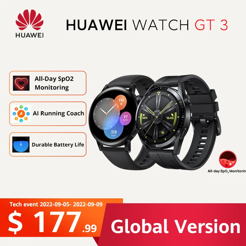 in stock  HUAWEI WATCH GT 3 All-Day SpO2 Monitoring Battery Life Wireless Charging Accurate Heart Rate Monitoring GT 3