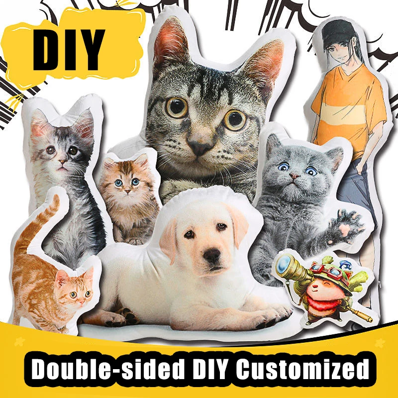 

Двусторонние подушки «сделай сам» на заказ, различные формы, самостоятельная фигурка, фотографии, Креативные Куклы, Мультяшные куклы, подар...