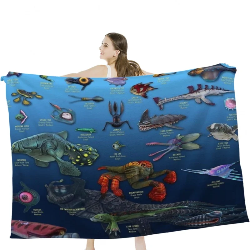 

Subnautica Throw Blanket Airplane Travel Decoration Soft Warm Bedspread
