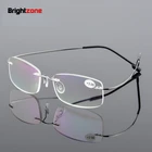 Очки для чтения без оправы для мужчин и женщин, пресбиопические аксессуары из титана, без оправы, + 1,0 + 1,5 + 2,0 + 2,5 + 3,0 + 3,5 + 4,0