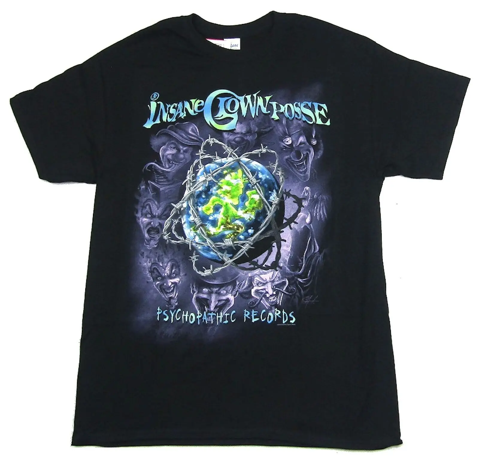

Insane Clown Posse Barbed Wire Globe Black T Shirt New ICP Merch