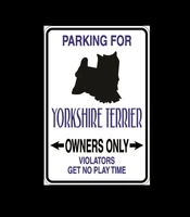 custom wood appearance metal bar signyorkshire terrier parking only aluminum sign 8 x 12 indoor or outdoor use will not rust