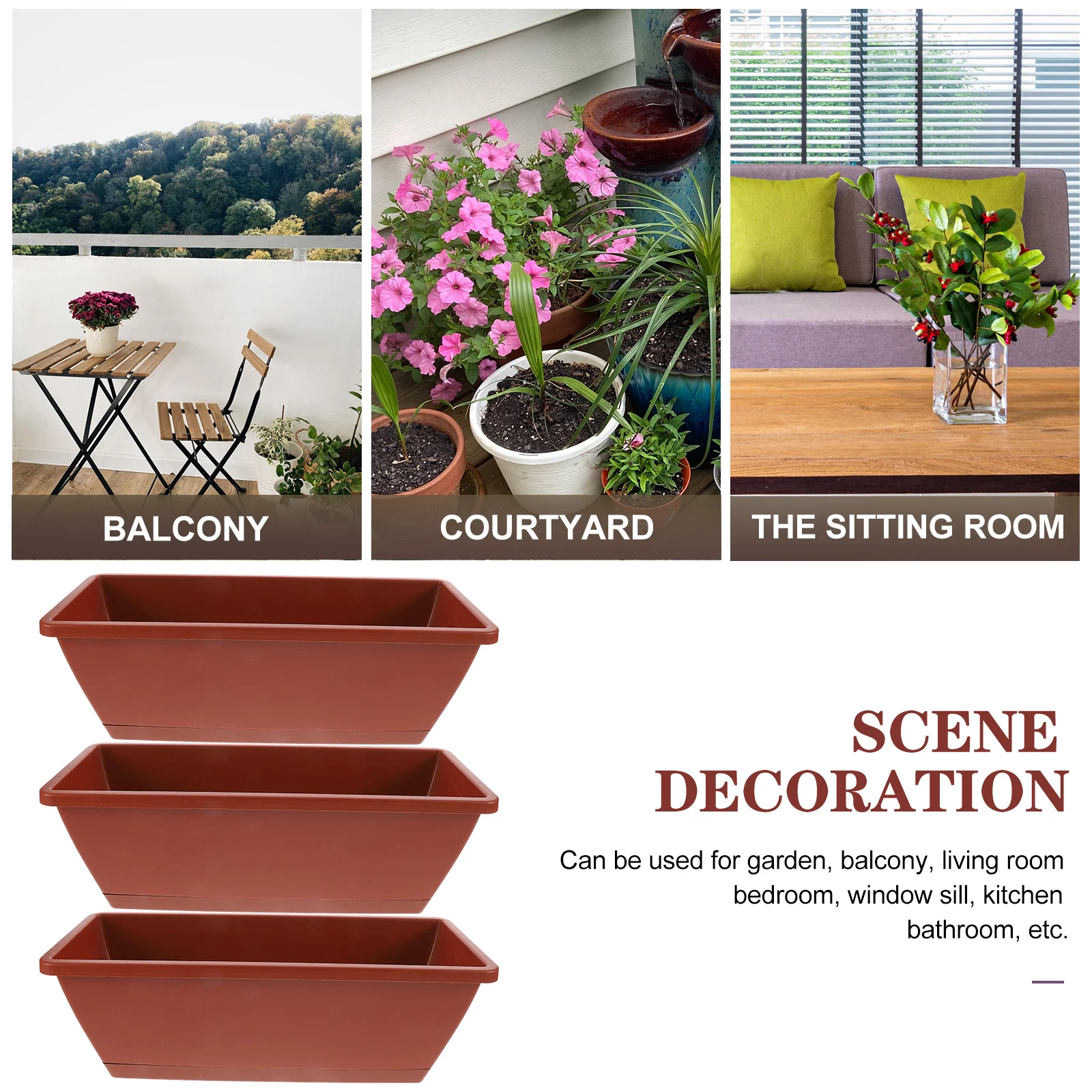 3 шт. цветочный горшок для посадки желоб садовый растения раковина украшения