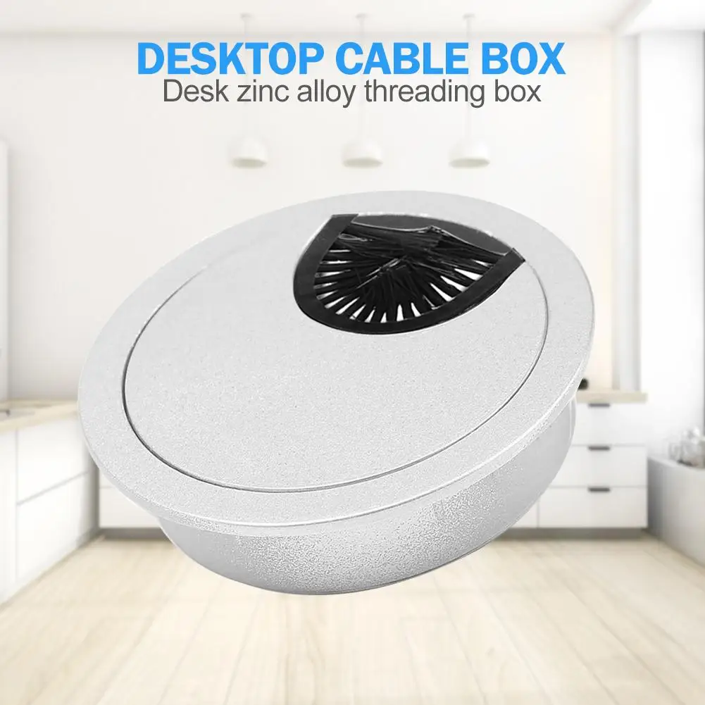 

Zinc Alloy Wire Cable Hole Boxes Round Cover Neat and Orderly Durable Simplicity Computer Desk Metal Grommets Table